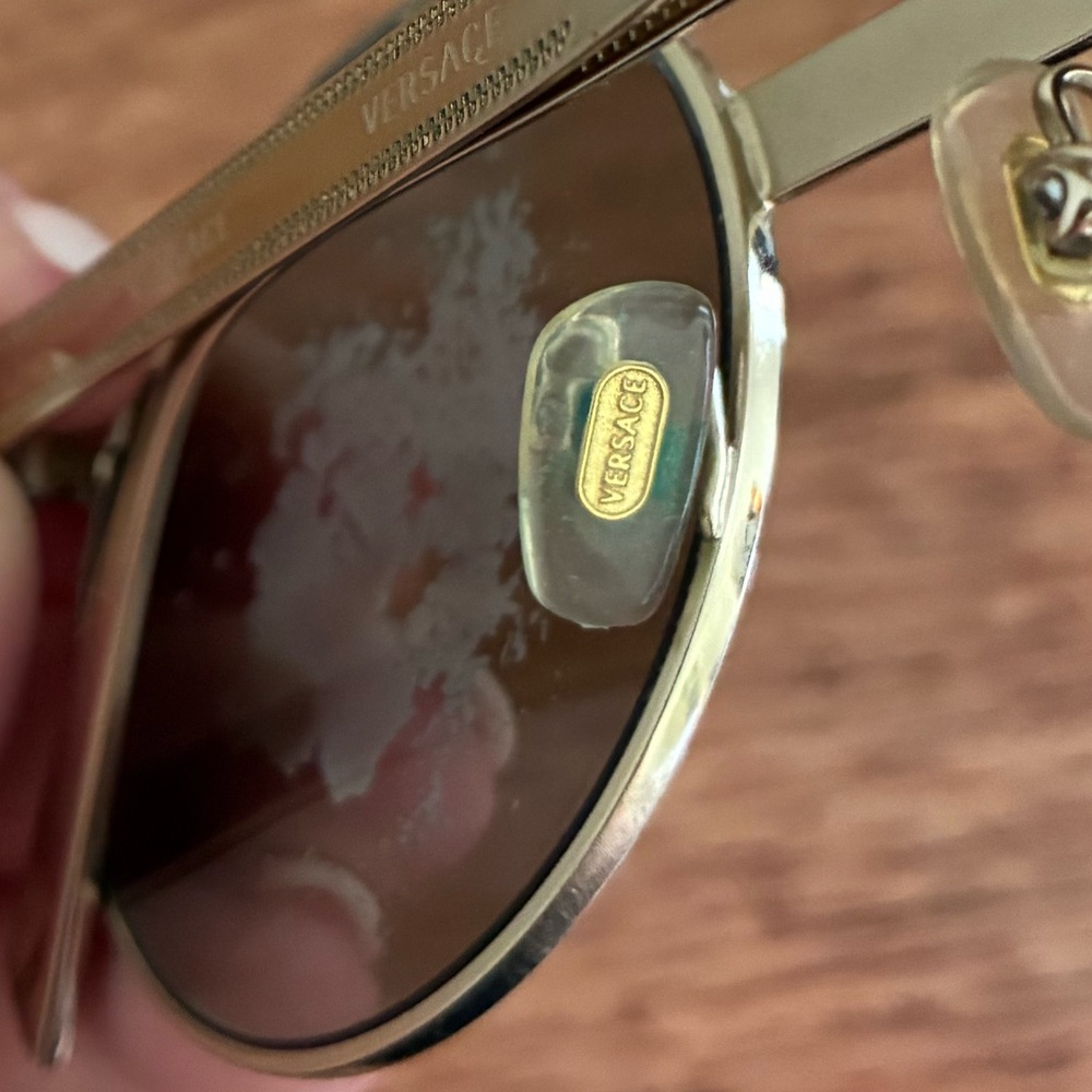 Versace Rose Gold Frame Sunglasses - Brown Temples - Picture 4 of 8